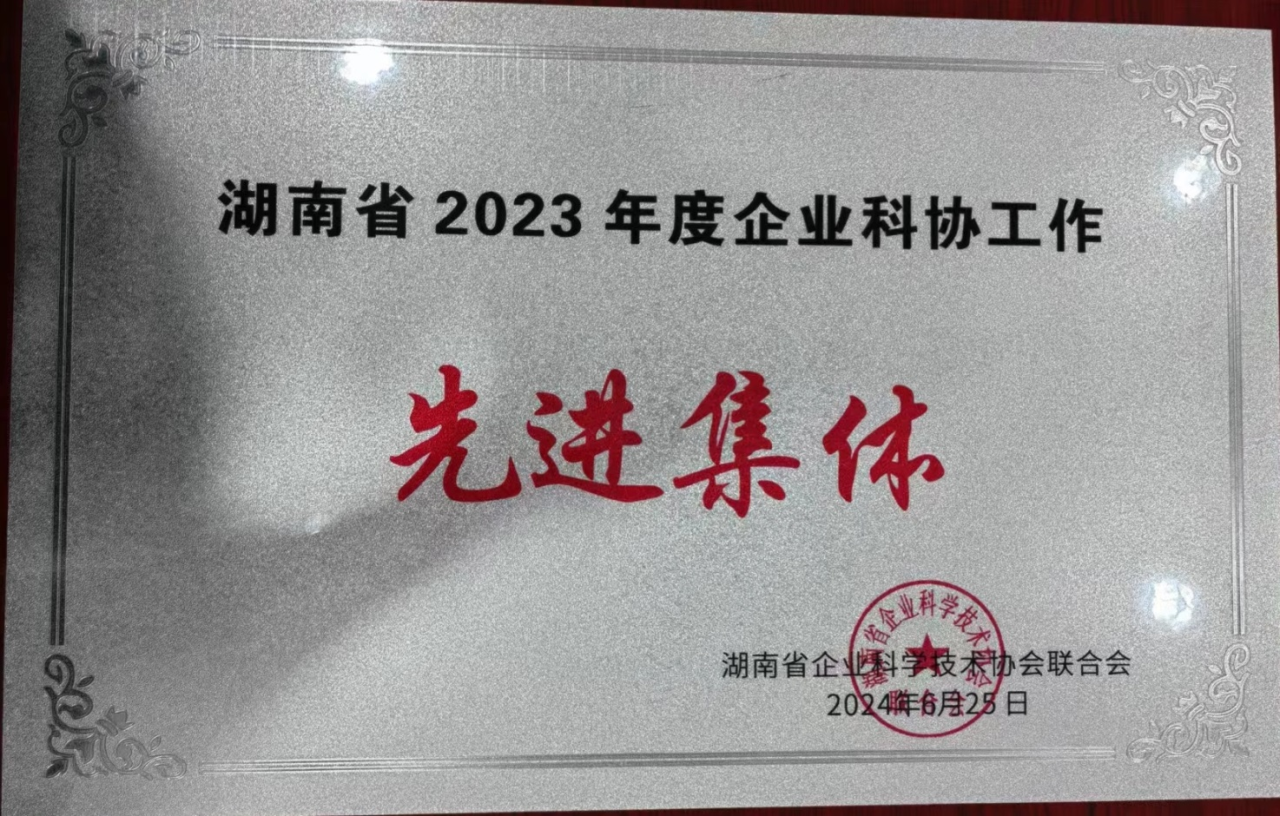 龙8头号玩家智能科协荣获湖南省2023年度“企业科协事情先进整体”